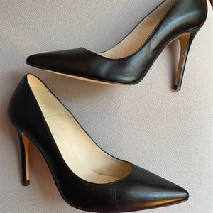L.K. Bennett Black Leather Heels - Size 40 / 9.5